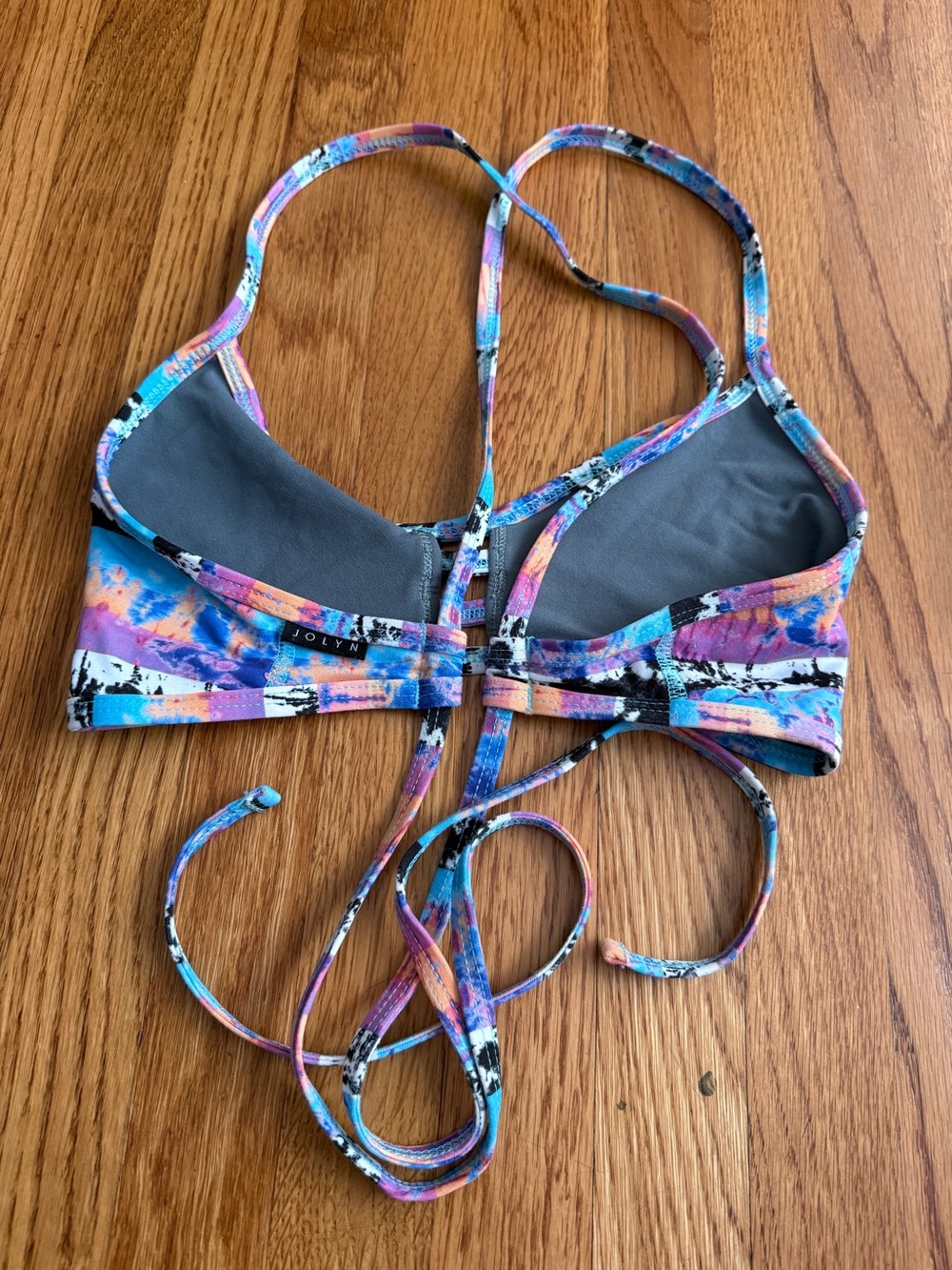 Jolyn X Mallyce colorful swim bikini top XL - Picture 2 of 3